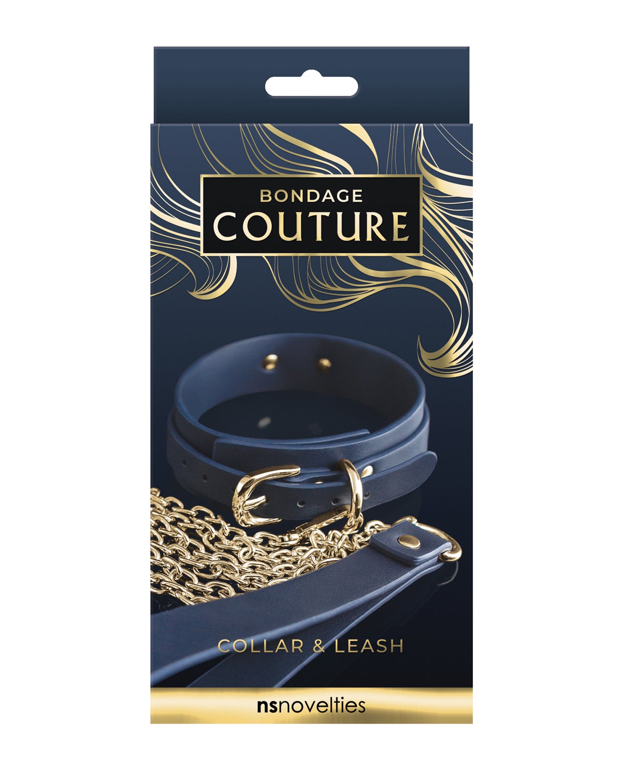 Bondage Couture Vinyl Collar and Leash - Blue
