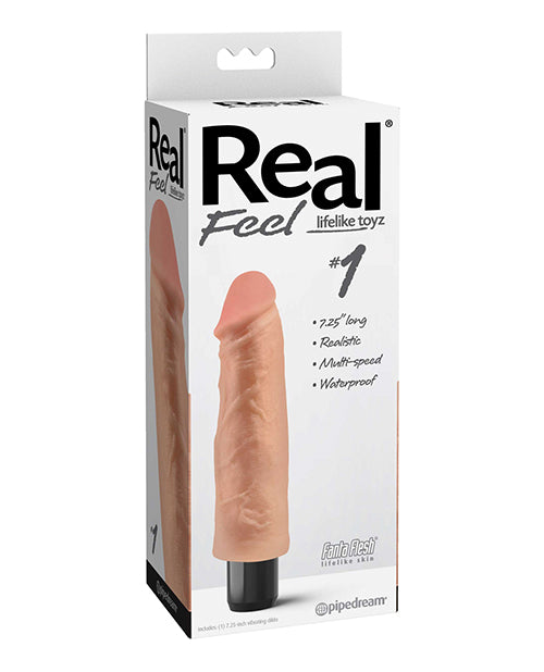Real Feel No. 1 Long 7.5" Vibe Waterproof - Multi-Speed Flesh