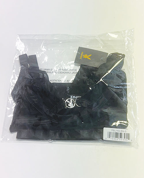 Playboy Bunny Charm Mesh Bralette w/Thong 2 pc Set - Black 2X