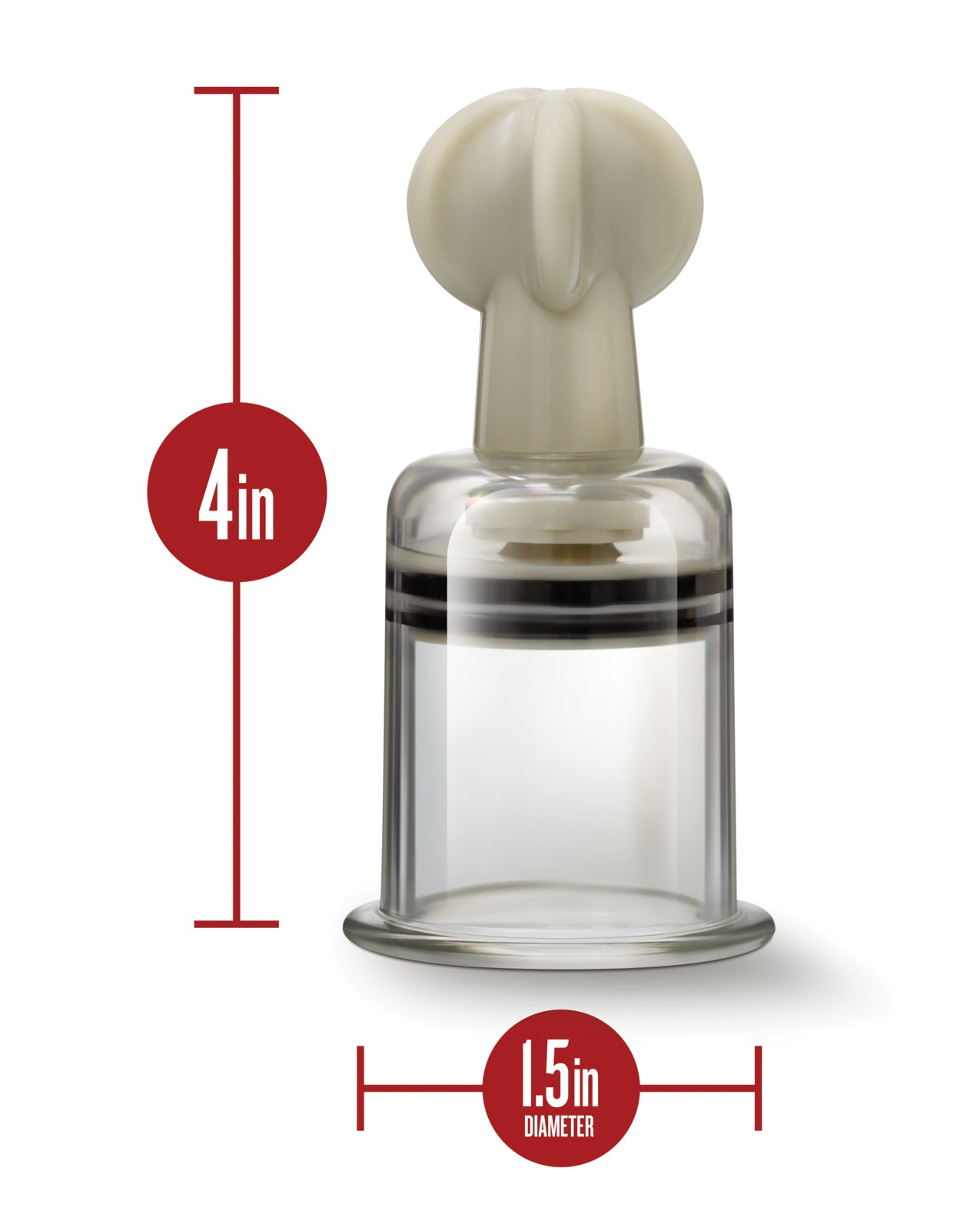 Blush Temptasia Clit &amp; Nipple Large Twist Suckers - Clear Set of 2