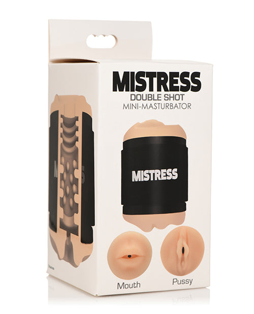 Curve Toys Mistress Double Shot Mini Masturbator Mouth &amp; Pussy - Light