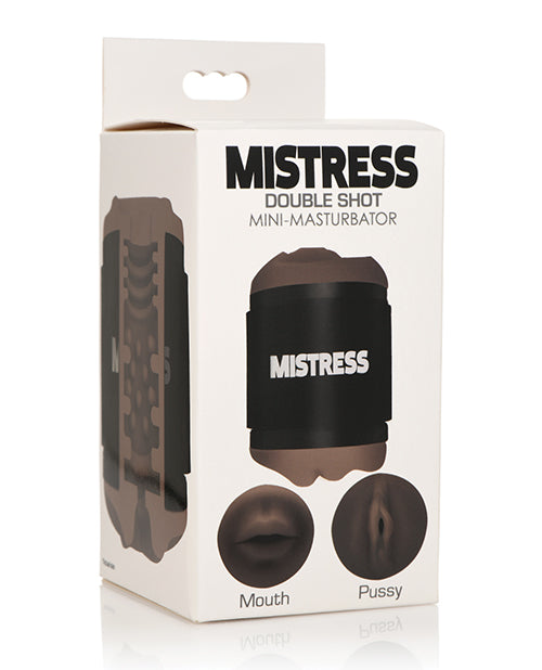 Curve Toys Mistress Double Shot Mini Masturbator Mouth &amp; Pussy - Dark