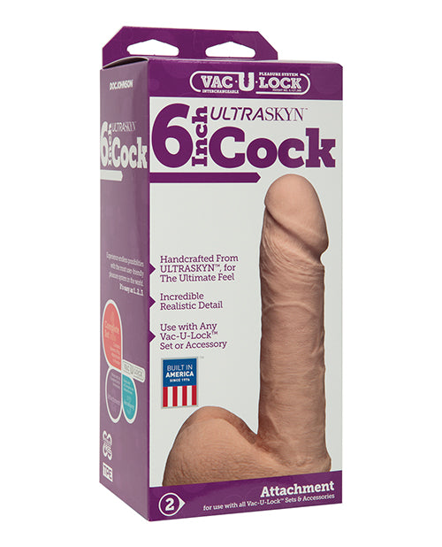 Vac-U-Lock 6" ULTRASKYN Cock &amp; Balls Attch. - White