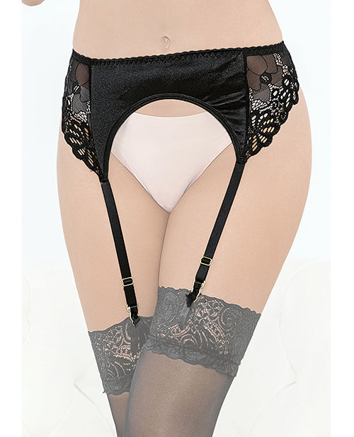 Satin &amp; Lace Garterbelt Black XL