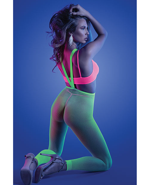 Glow Come Alive Suspender Stockings, Bralette &amp; G-String Multi Color O/S