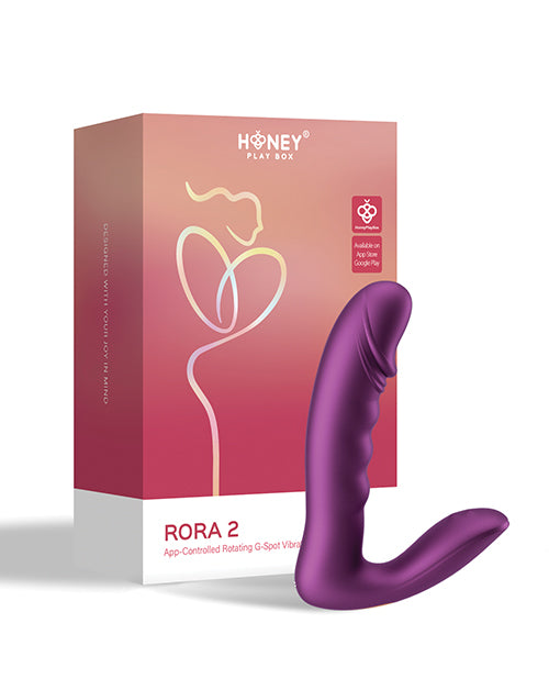 RORA 2 Pressure Sensing App-Controlled Rotating G-Spot Vibrator &amp; Clitoral Stimulator - Purple