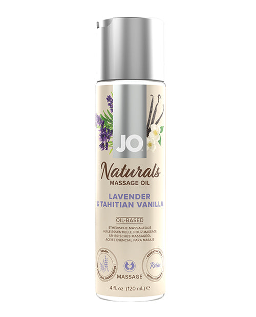 JO Naturals Massage Oil - Lavender &amp; Vanilla 4 oz Bottle
