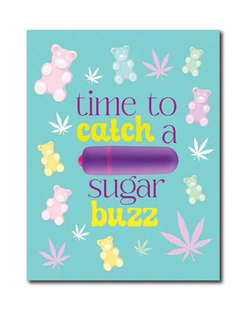 420 Foreplay Sugar Buzz Greeting Card w/Rock Candy Vibrator &amp; Fresh Vibes Towelettes