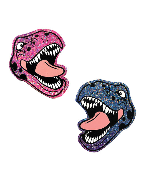 Neva Nude Black Light Dinosaur Pasties - Pink &amp; Blue O/S