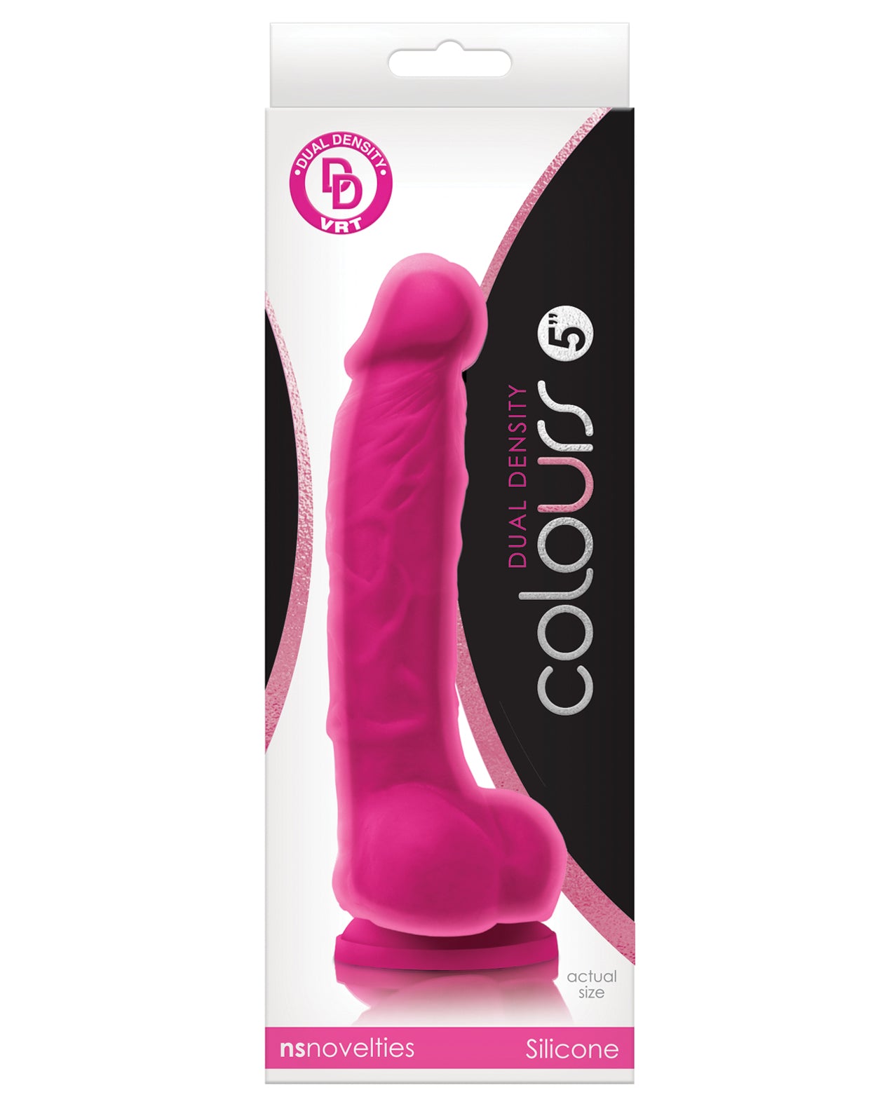 Colours Dual Density 5" Dong w/Balls &amp; Suction Cup - Pink