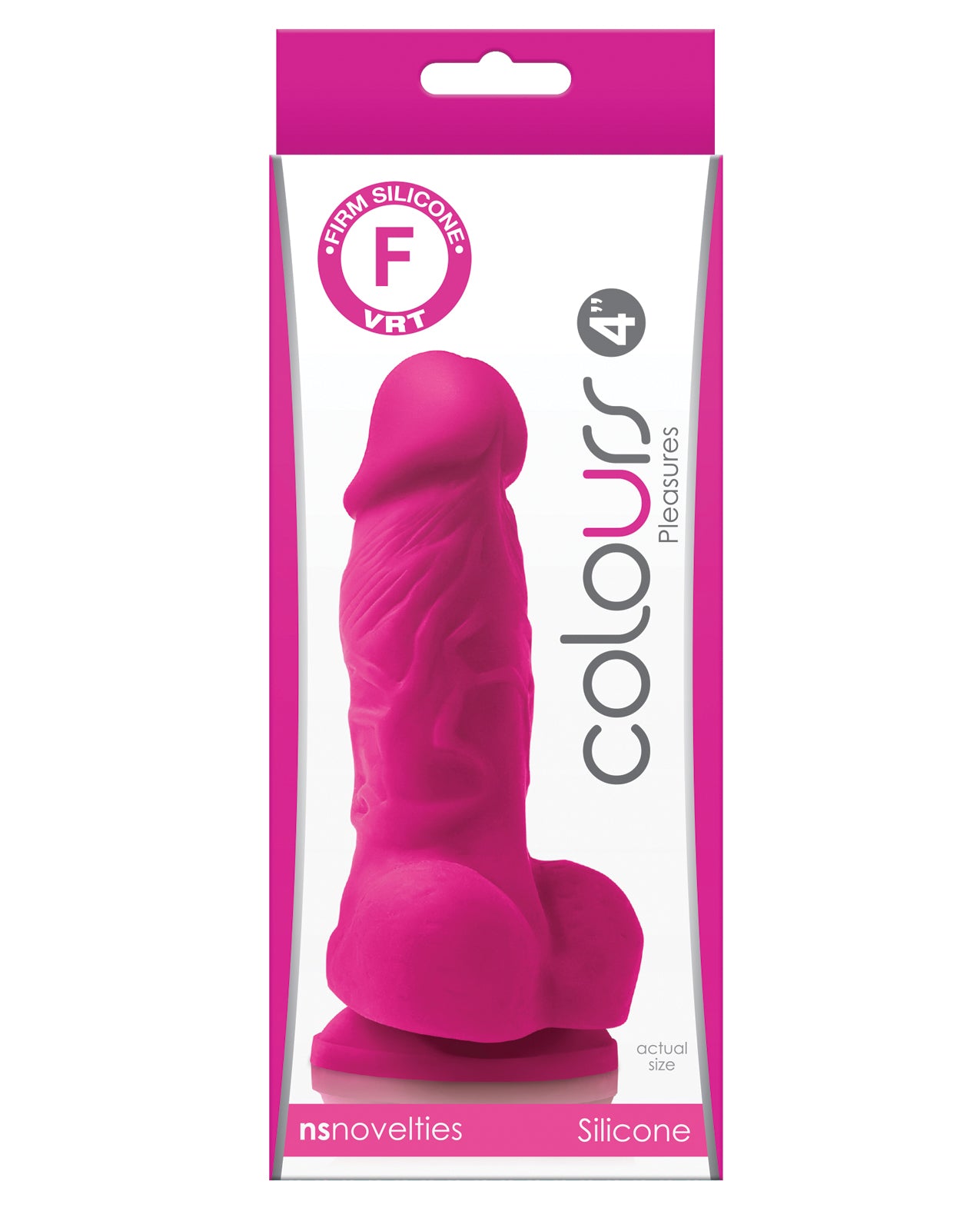 Colours Pleasures 4" Dong w/Balls &amp; Suction Cup - Pink
