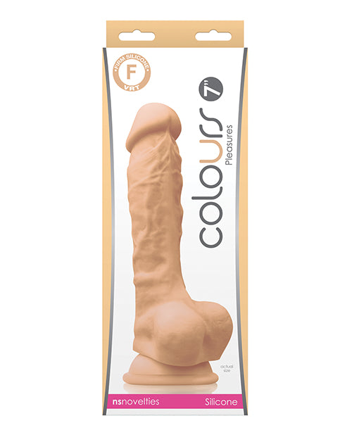 Colours Pleasures 7" Dong w/Balls &amp; Suction Cup - White