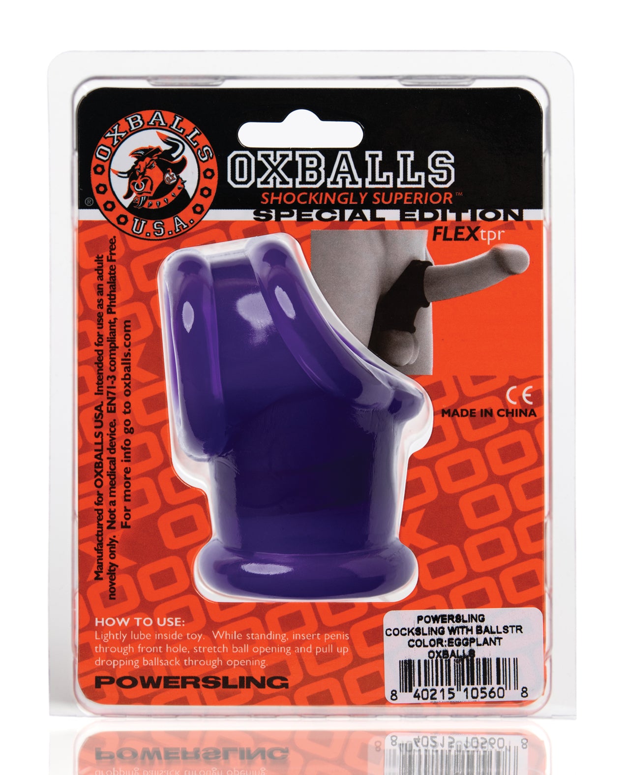 Oxballs Powerballs Cocksling &amp; Ball Stretcher - Eggplant