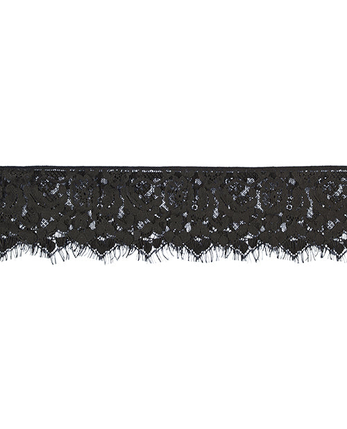Shots Ouch Black &amp; White Lace Mask w/Elastic Straps - Black