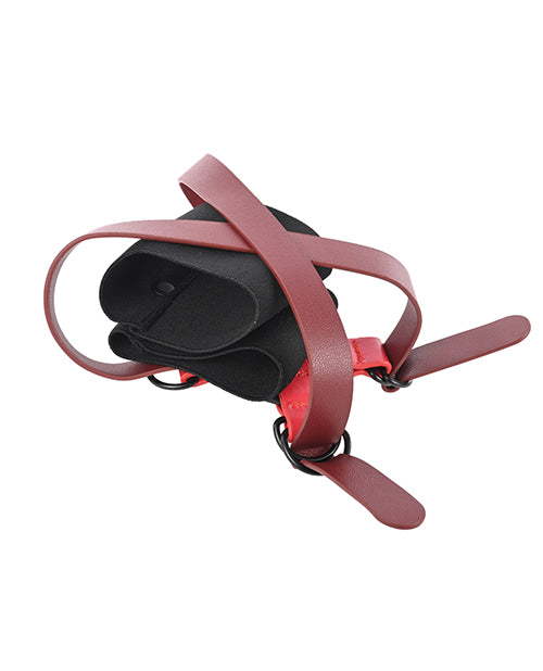 Sex &amp; Mischief Ex's &amp; Oh's Cross Cuffs - Red/Black