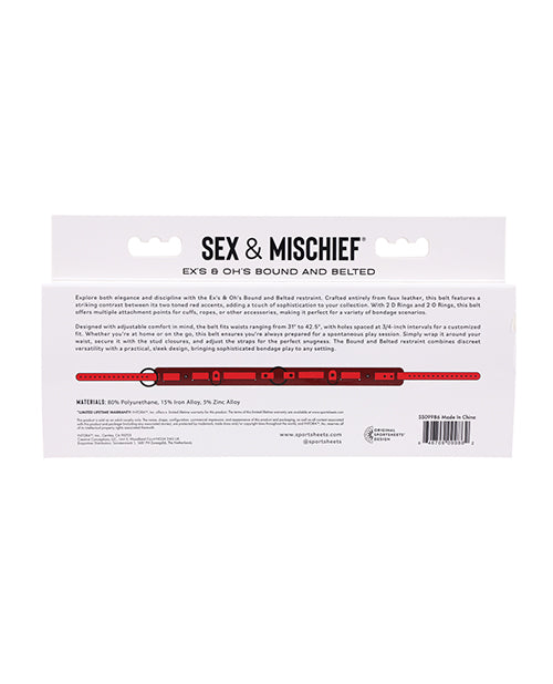 Sex &amp; Mischief Ex's &amp; Oh's Bound &amp; Belted - Red/Black
