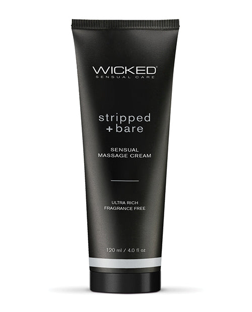 Wicked Sensual Care Stripped &amp; Bare Unscented Massage Cream - 4 oz