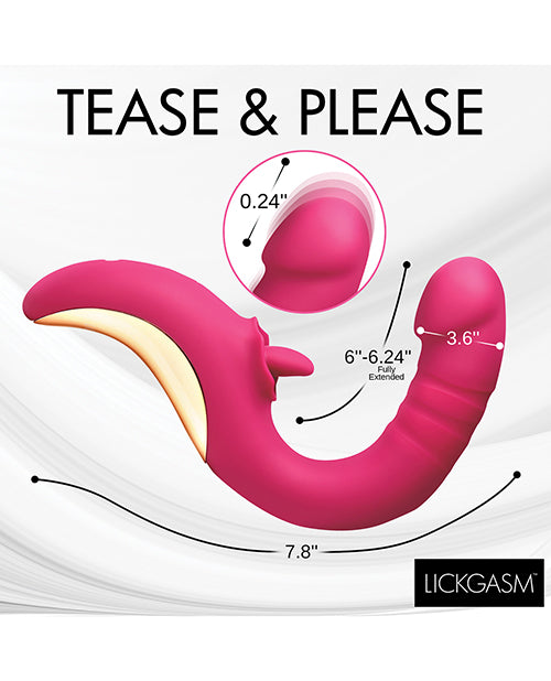 Lickgasm Tease &amp; Please Thrusting &amp; Licking Vibrator - Pink